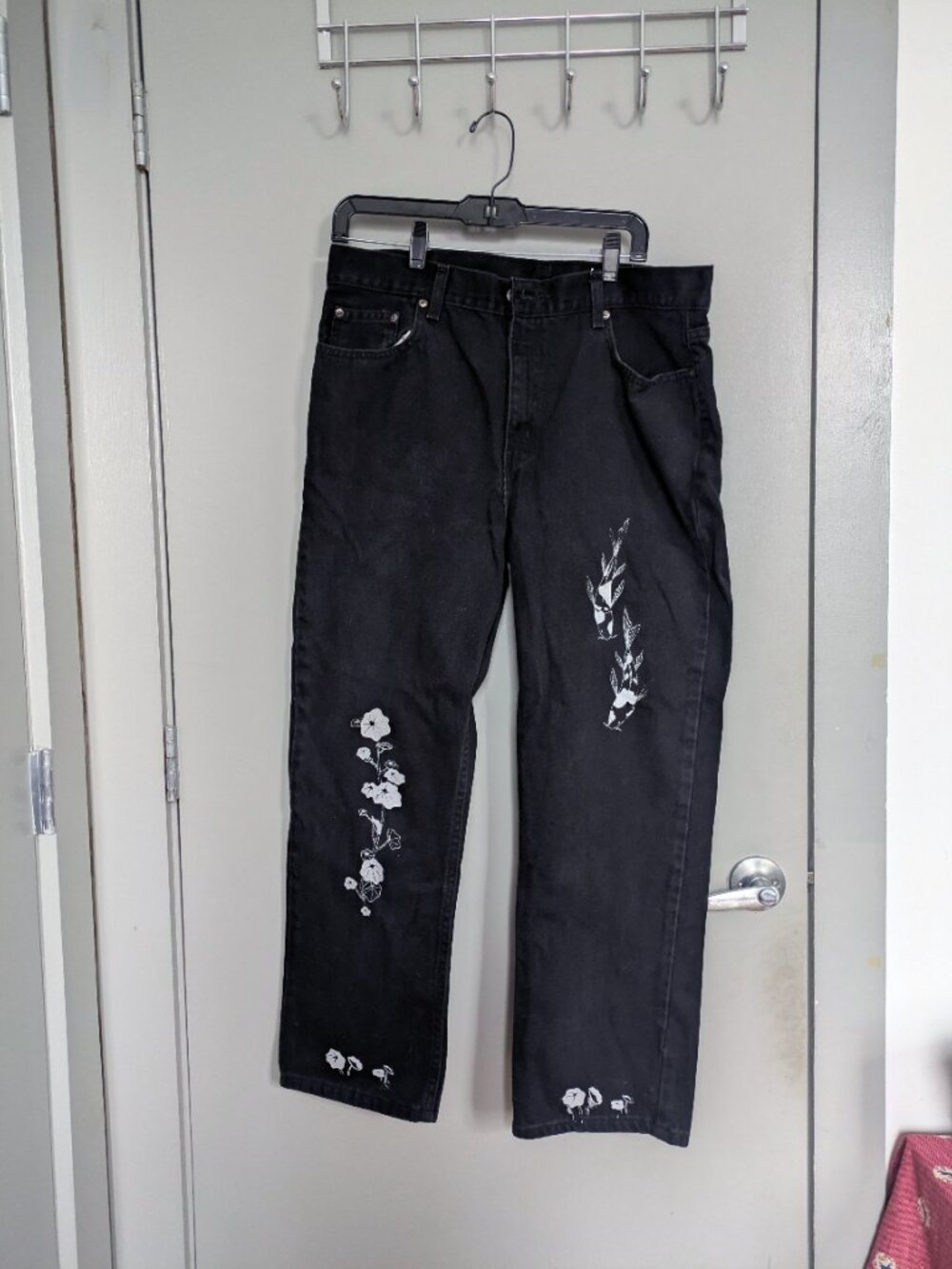 George Regular Printed Black Jeans Wide leg Size 36x29